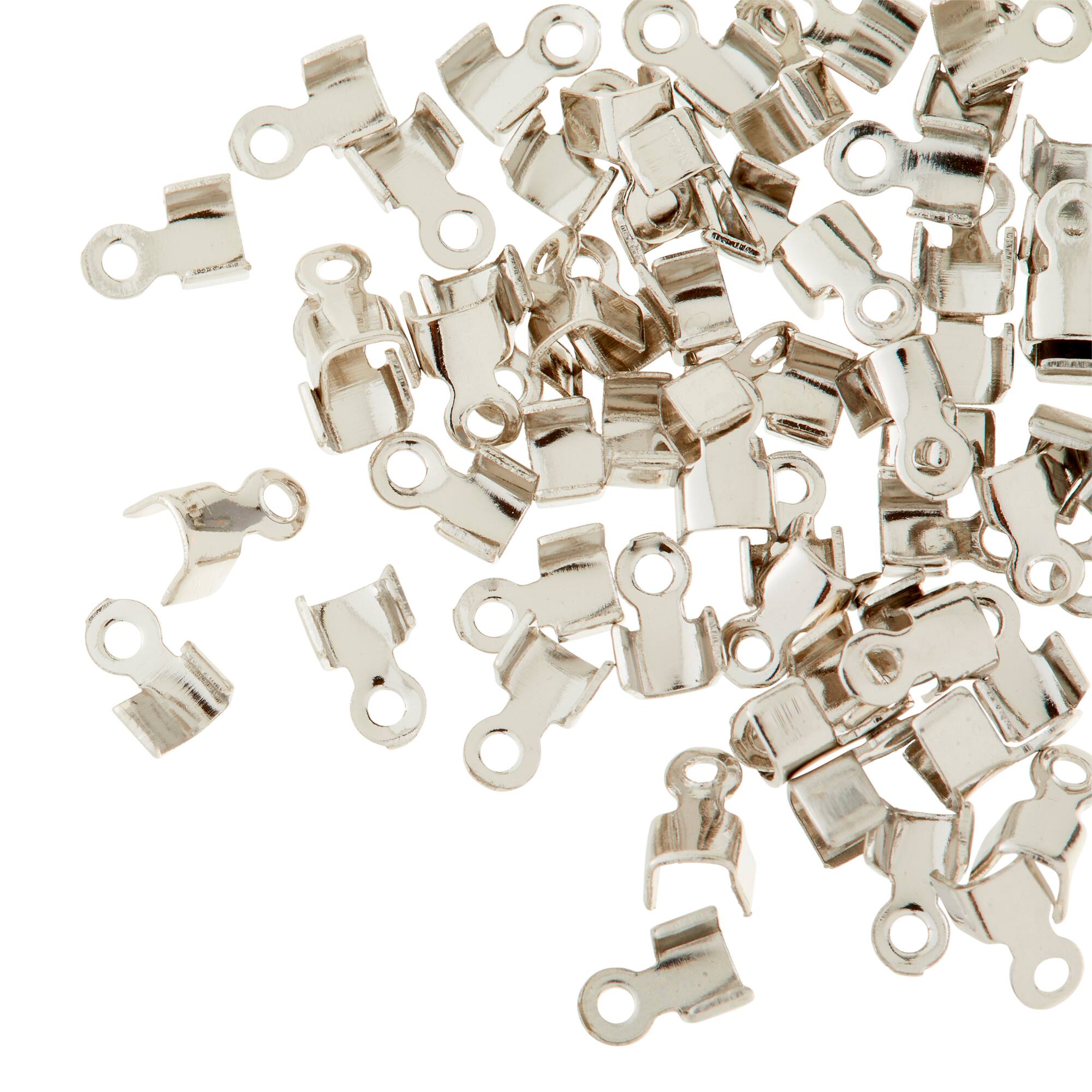 12 Packs: 62 ct. (744 total) 5mm Rhodium Crimps with Loops by Bead Landing™